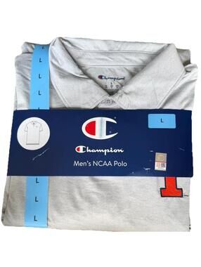 New Illinois Fighting Illini NCAA Polo Shirt Men's Large Gray Champion L